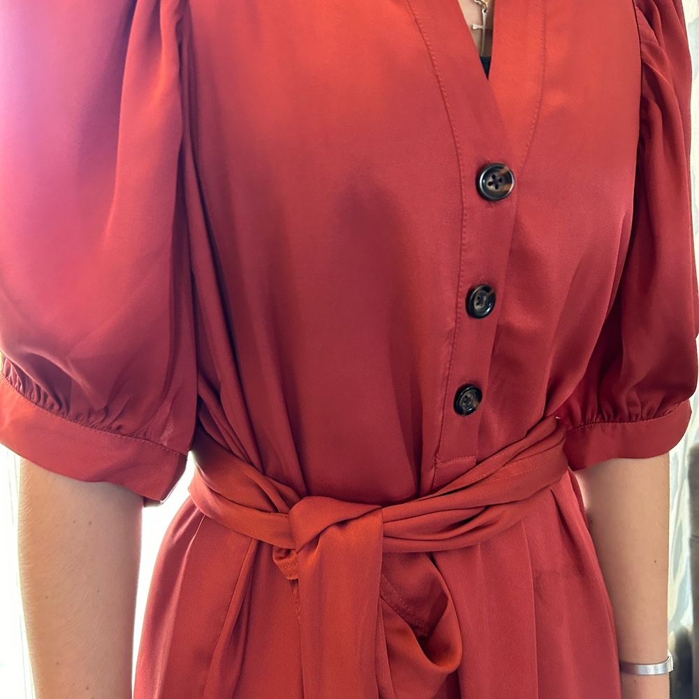 Ann Taylor rust color satin dress